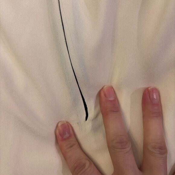 Marchesa Notte Beige Silk Black Lace Short Sleeve Romantic Bubble Mini Dress 10 - Picture 6 of 7